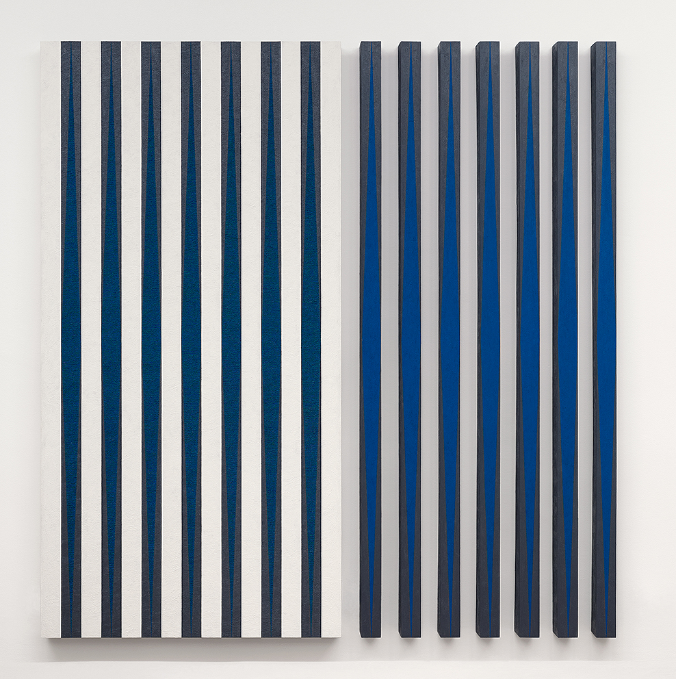 Irradiante azzurro, 1990, olio su tavola, 195 x 195 x 7 cm